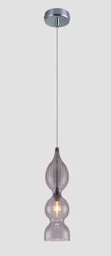 Светильник подвесной IRIS SP1 B SMOKE Crystal Lux серый 1 лампа, основание хром в стиле современный  фото 3